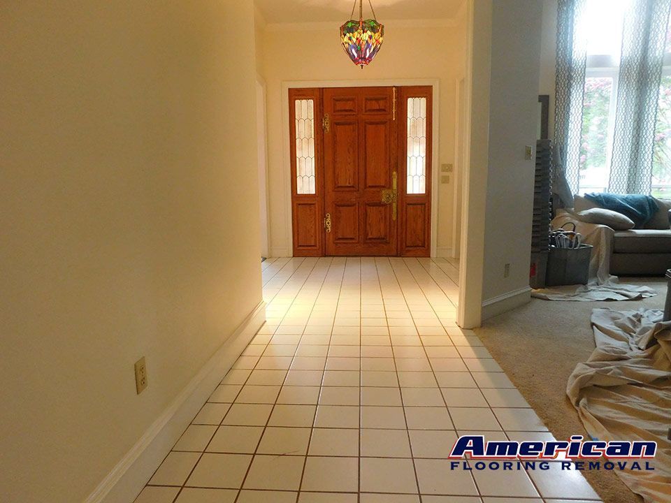 removing ceramic tile floor in home