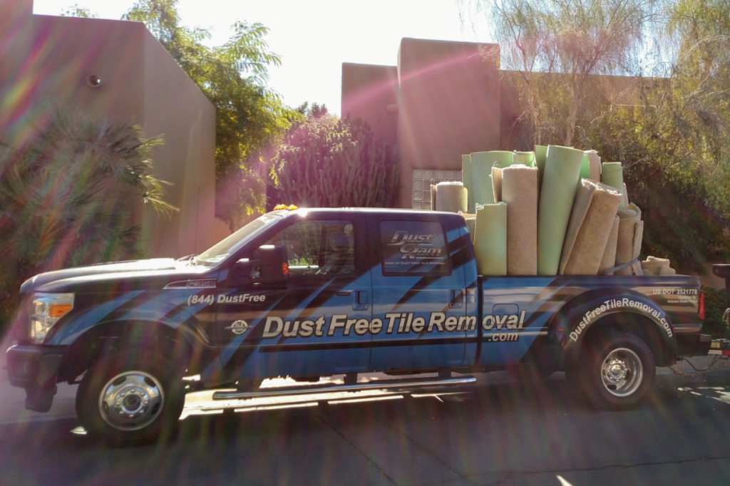 dustram truck for tile removal