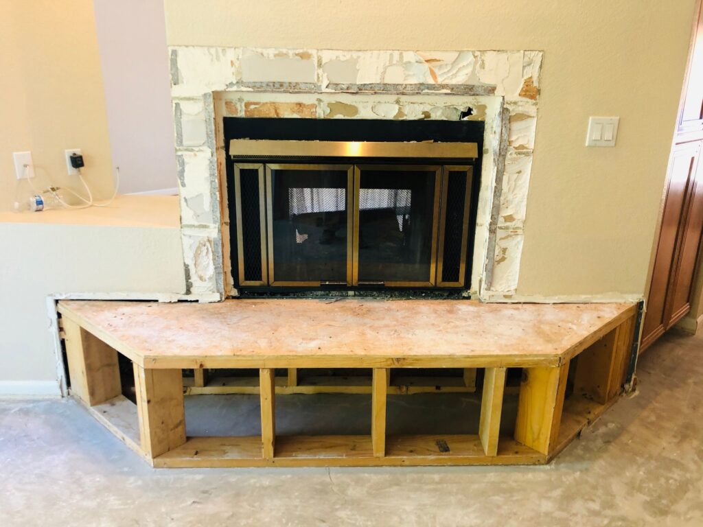 after dust free tile removal fireplace