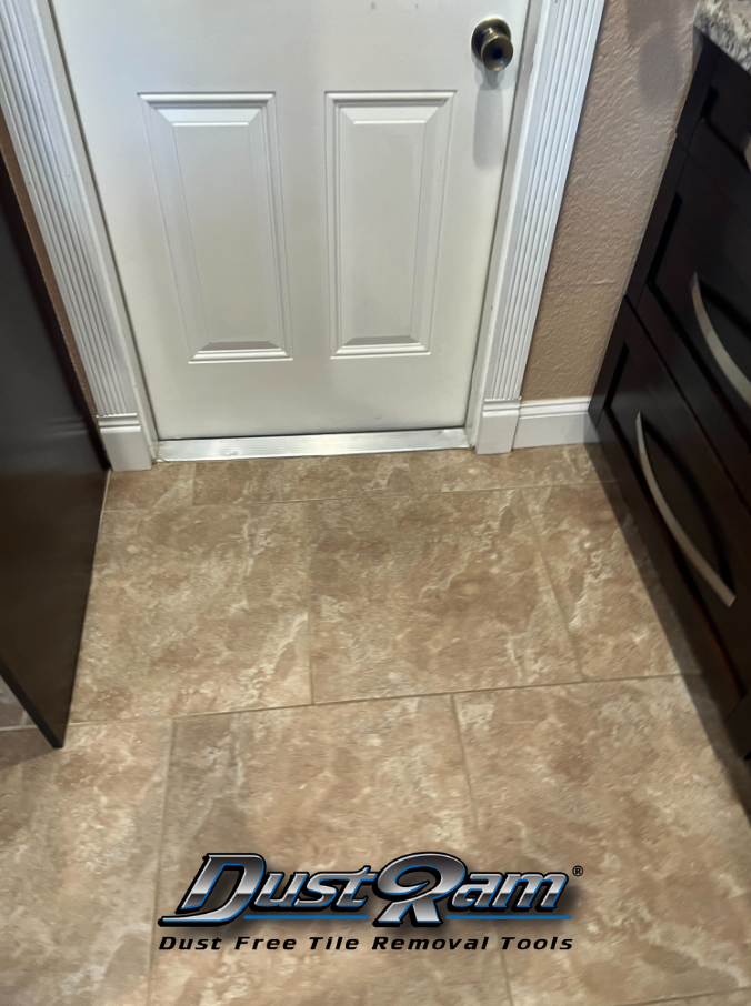 kitchen with tile floor intact