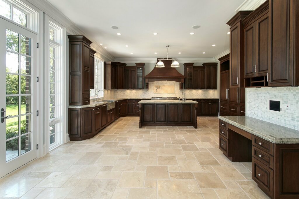 ceramic tile floor in kitchen