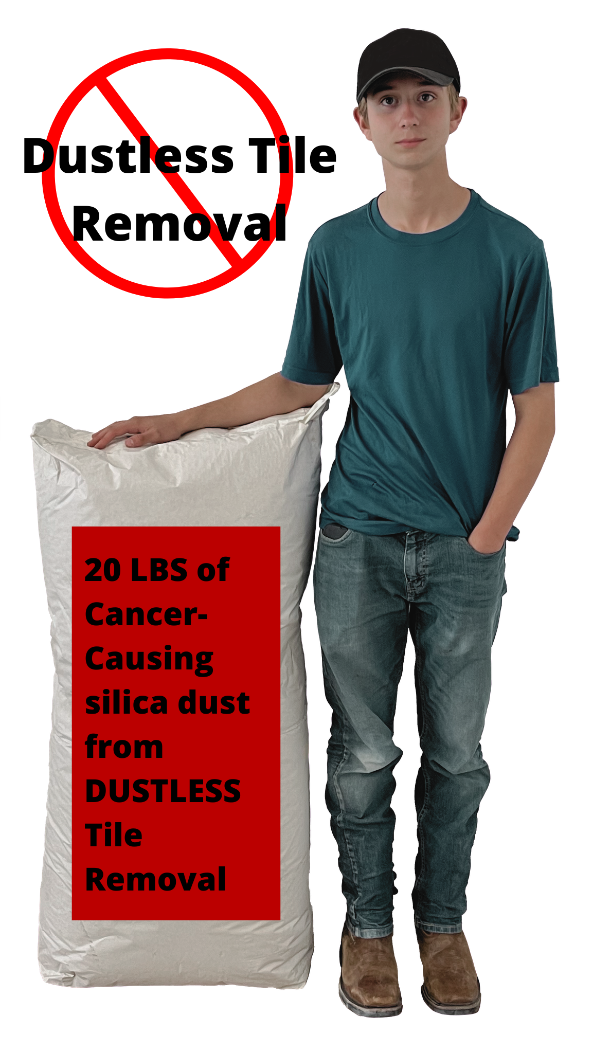 20 LBS of Cancer-Causing Silica Dust from Dustless Tile Removal