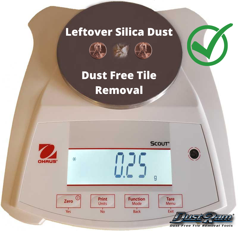 Silica From a DustRam® Dust Free Tile Removal